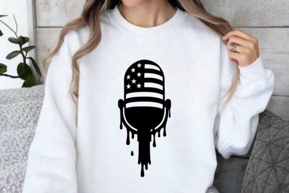 Dripping Patriotic Microphone SVG Vector Review