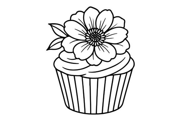 Flower Cup Cake Clipart Silhouette Review