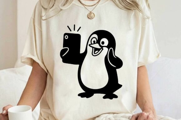 Funny Penguin Taking Selfie SVG Clipart Review