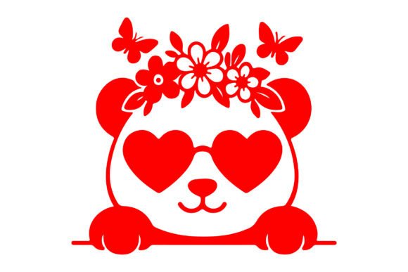 Peeking Panda SVG PNG Clipart Vector