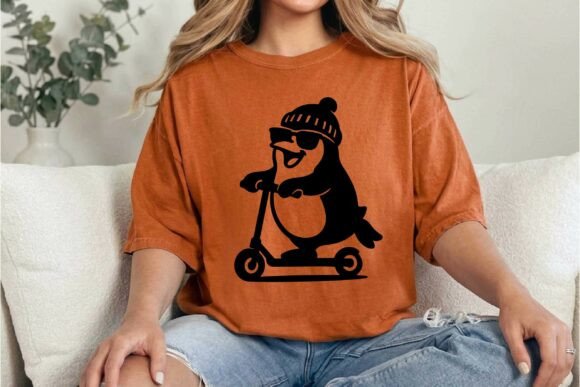 Penguin Riding Scooter SVG Silhouette Review