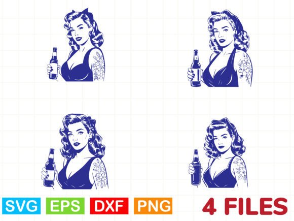 Retro Beer Woman Tattoo Embroidery Review