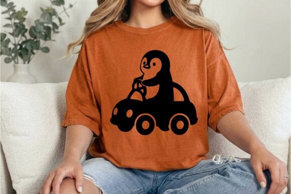 Sarcastic Penguin Riding Car SVG Vector Review