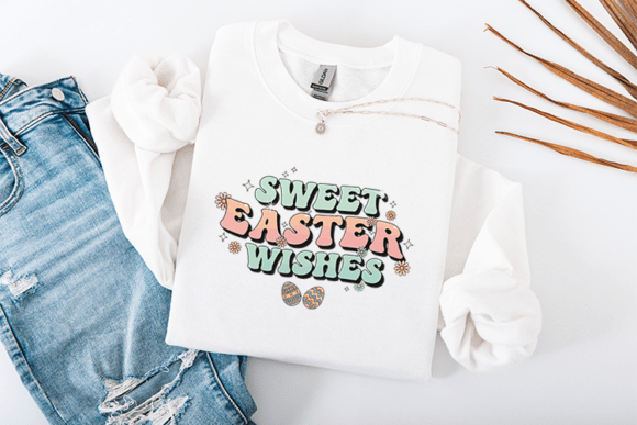 Sweet Easter Wishes SVG Retro Wavy Font